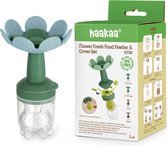 Haakaa Fleur Alimentateur Frais | Tétine Fruit Blauw - Anneau de Dentition | Siliconen de qualité alimentaire | +4 mois