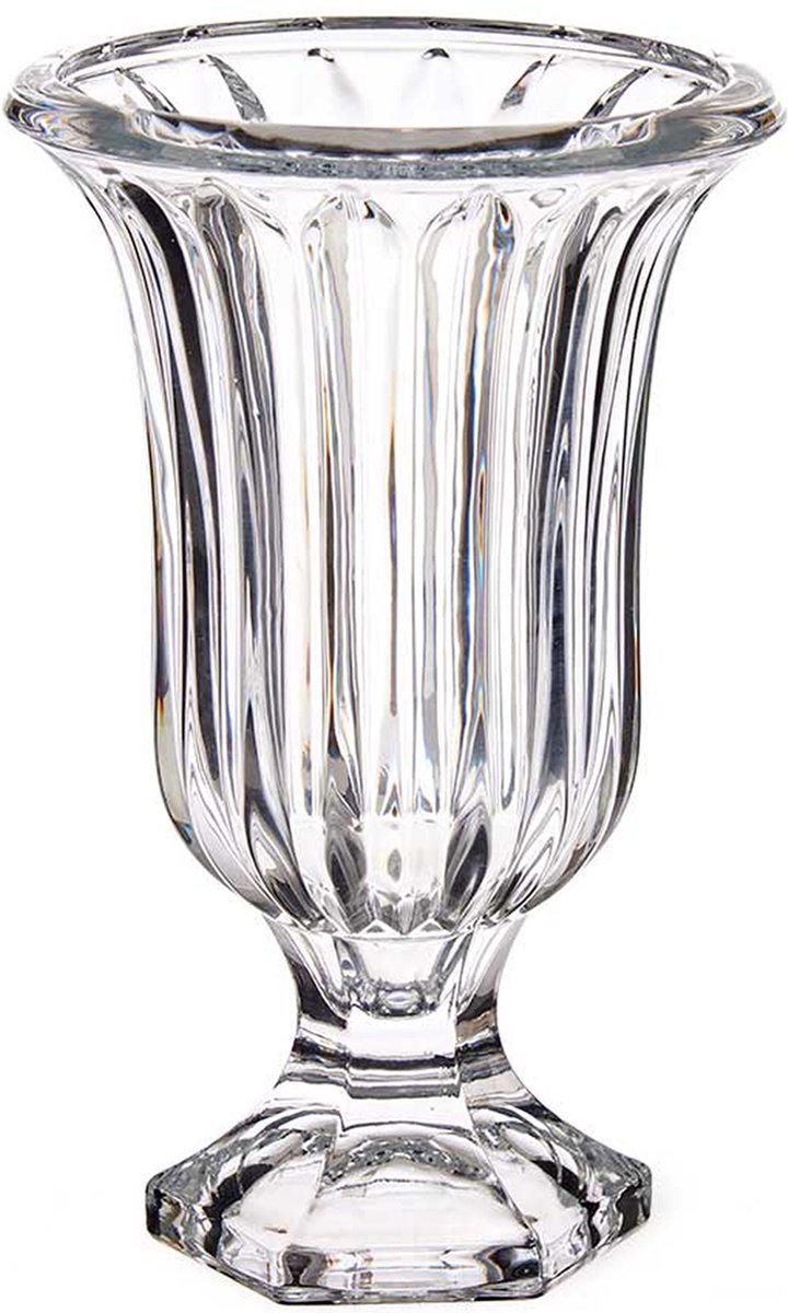 Giftdecor Bloemenvaas - Lines - transparant glas - 15 x 24 cm - vaas