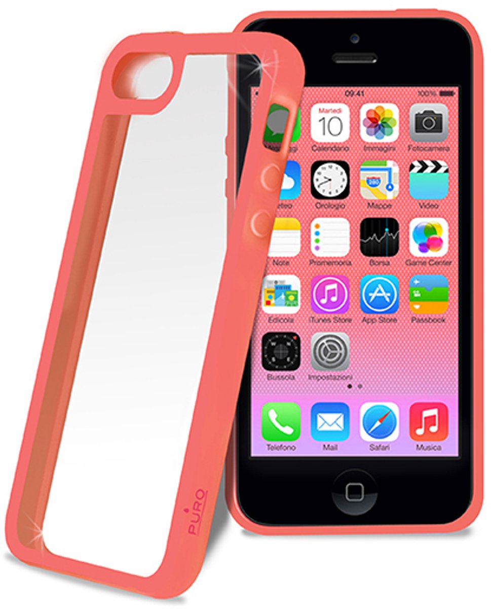 Puro Clear Cover Pink / Transparant voor Apple iPhone 5C