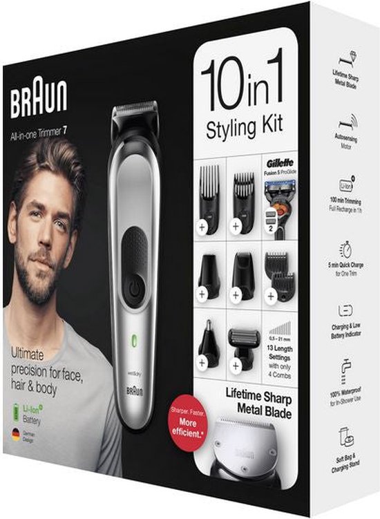 Braun MGK5380 Tondeuse Barbe Cheveux Homme Rasoir 9 IN 1 Barbier