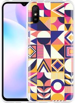 Xiaomi Redmi 9A Hoesje Modern Abstract Paars - Designed by Cazy