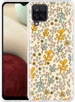 Hoesje Geschikt voor Samsung Galaxy A12 Doodle Flower Pattern