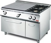 Bol.com Gastro M Platen Fornuis 2 Branders en Gasoven 70/120 TPPCFG - GL935 - Horeca & Professioneel aanbieding