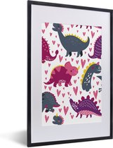 Illustration pour enfants avec un motif de dinosaures violets 40x60 cm