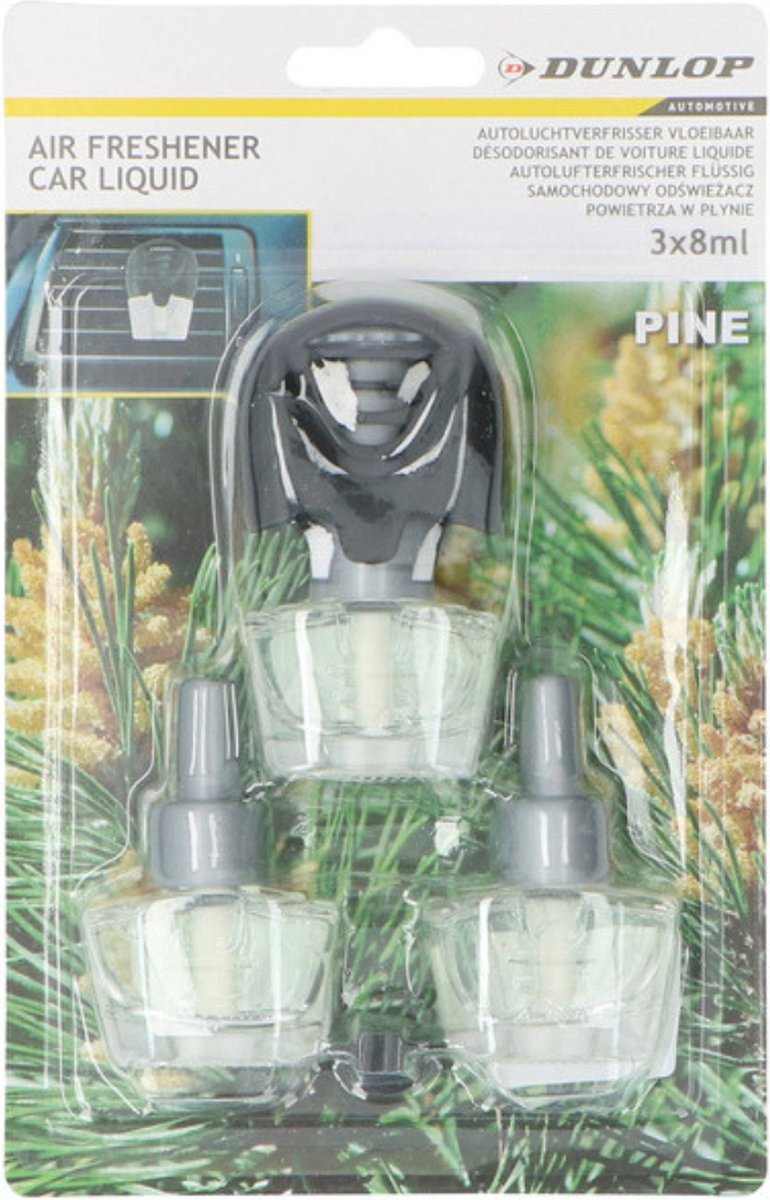 Dunlop Auto Parfum Luchtverfrisser Pine - 3 x 8 ml