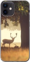Coque iPhone 12 - Cerf - Arbres - Forêt - Siliconen
