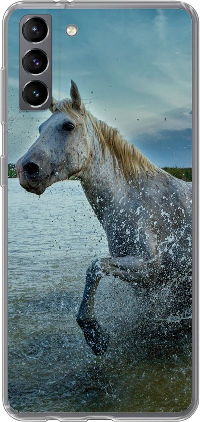 Coque Samsung Galaxy S21 Plus - Cheval - Water - Goutte - Coque de téléphone en Siliconen