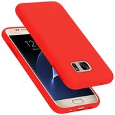 Cadorabo Hoesje voor Samsung Galaxy S7 in LIQUID ROOD - Beschermhoes gemaakt van flexibel TPU silicone Case Cover