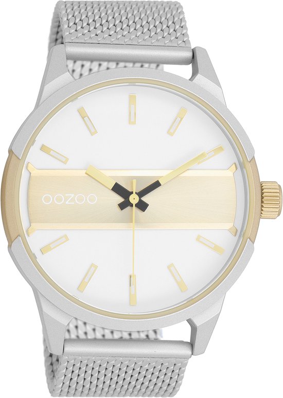OOZOO Timepieces - Montre argent/champagne avec bracelet en maille de métal argenté - C11106