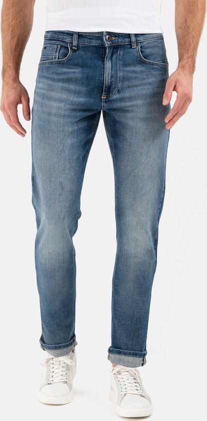 camel active Tapered Fit Jeans met smartphonezak - Maat menswear-34/32 - Blauw