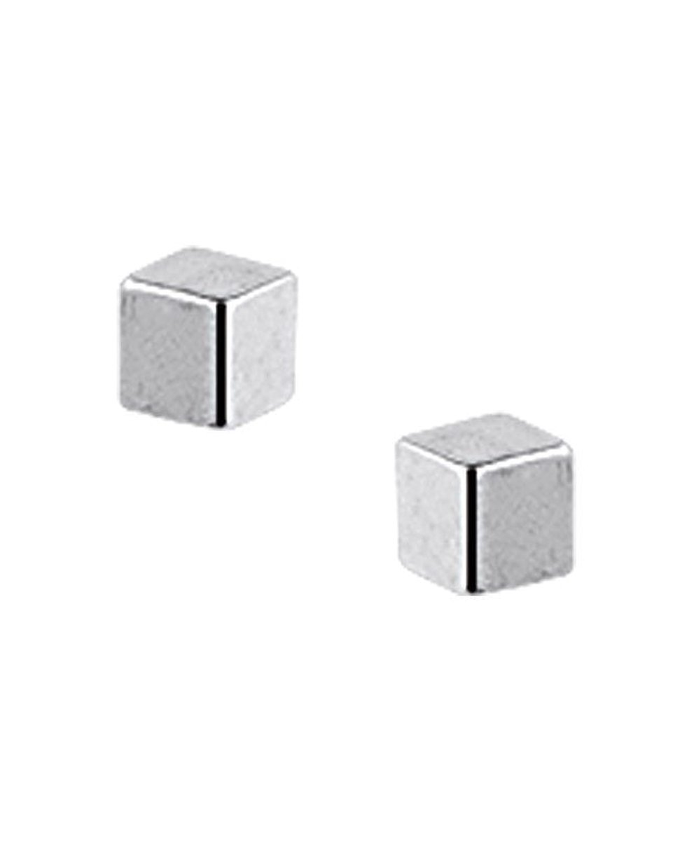 Zilver Gerhodineerde Oorknoppen blokje 1329490