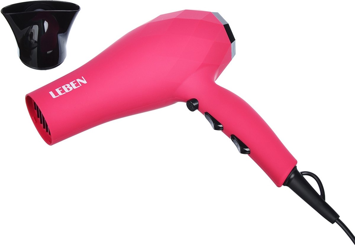 Leben Haardroger Pink Pro - 3 Temp. - 2 Speed - Cool Shot - 2200 Watt