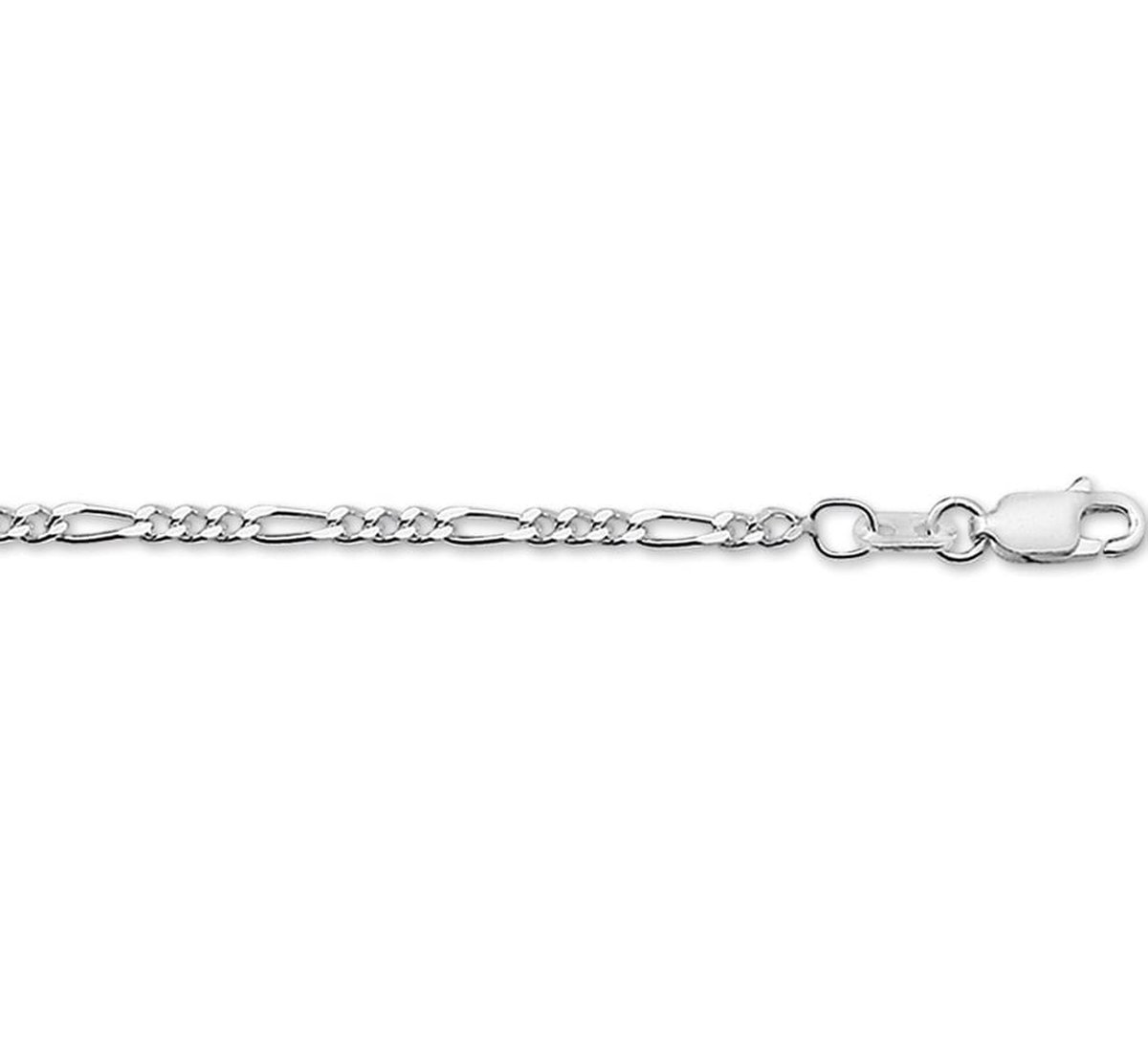 Zilver Gerhodineerde Armband figaro 2 1329691