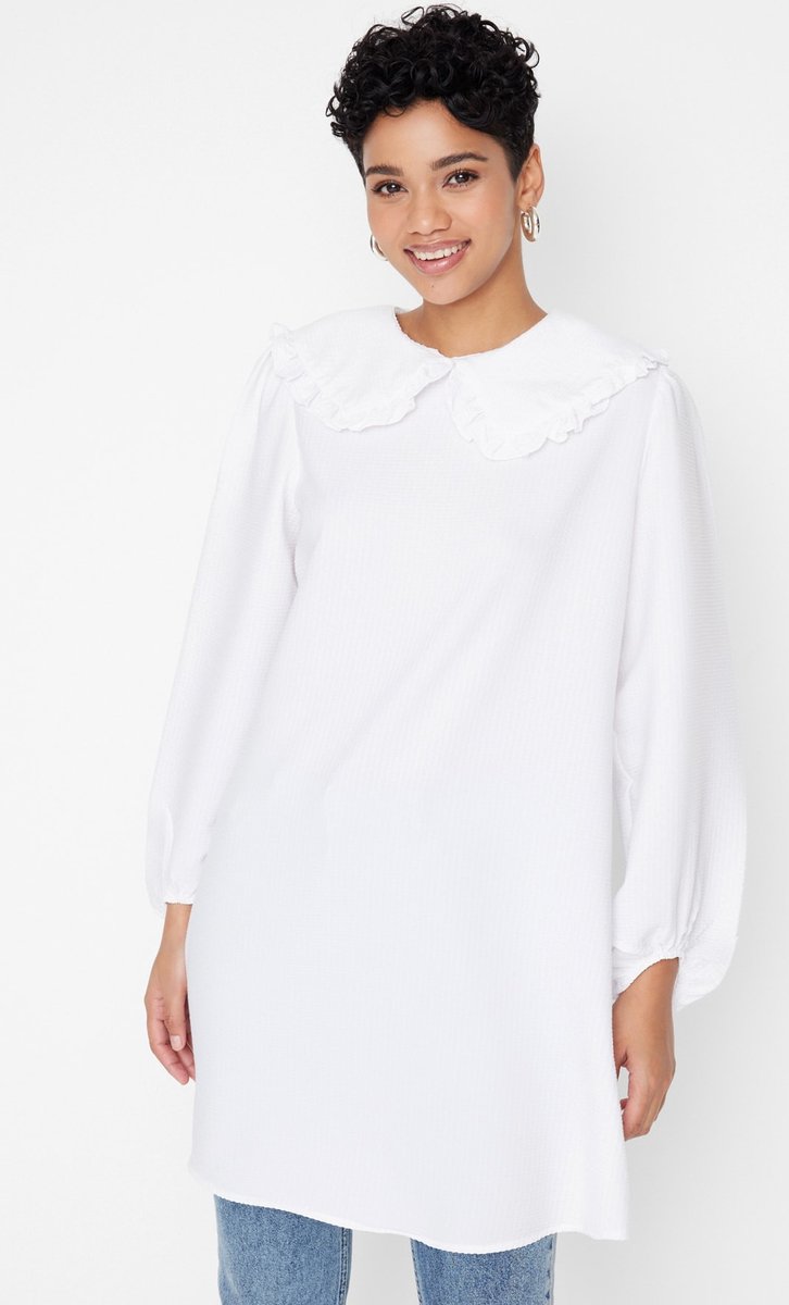 Cuptacc Truien voor vrouwen lange mouw tuniek V-hals effen dames tops elegant decoratief knoop sweatshirt vrouwen, Groen, 3XL