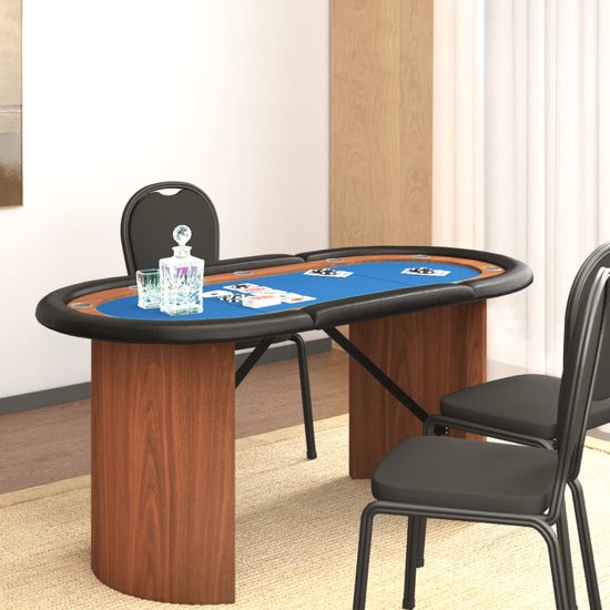 Afbeelding van het spel vidaXL Pokertafel voor 10 spelers 160x80x75 cm blauw
