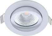 EcoDim - Spot LED - Spot encastrable - ED-10070 - 5W - Etanche IP54 - Dimmable - Wit Naturel 4000K - Wit Mat - Aluminium - Rond - Inclinable