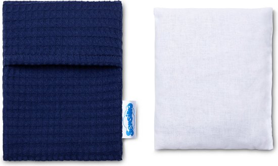Sensillo Baby Premium Kersenpittenzak Wafel - 100% katoen - Kruik gevuld met Kersenpitten - 13 cm x 16 cm - Donkerblauw — afbeelding 3