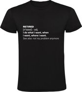 Retired woordenboek Heren T-shirt | pensioen | gepensioneerd | senioren | Oude van Dagen | grappig | verjaardag | jarig | Zwart