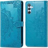 iMoshion Hoesje Geschikt voor Samsung Galaxy A34 (5G) Hoesje Met Pasjeshouder - iMoshion Mandala Bookcase - Turquoise