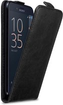 Cadorabo Hoesje geschikt voor Sony Xperia X COMPACT in ZWARTE NACHT - Beschermhoes in flip design Case Cover met magnetische sluiting