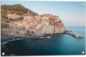 Tuinposter – Huisjes aan de Kust in Cinque Terre, Italië - 75x50 cm Foto op Tuinposter (wanddecoratie voor buiten en binnen)