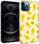 iPhone 12 / 12 Pro Hoesje Siliconen - iMoshion Design hoesje - Geel / Lemons