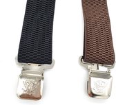 bretels heren - Bretels - bretels heren volwassenen - bretellen voor mannen - 3 clips - bretels heren met brede clip 2 Stuks - 1 x Zwart, 1 x Bruin