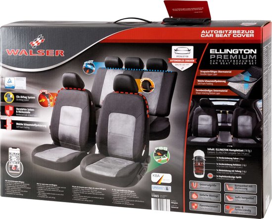 Premium Autostoelbekleding Ellington met Zipper ZIPP-IT, Autostoelhoes set,  2...