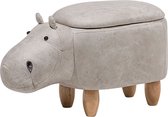 HIPPO - Hocker - Grijs - Kunstleer