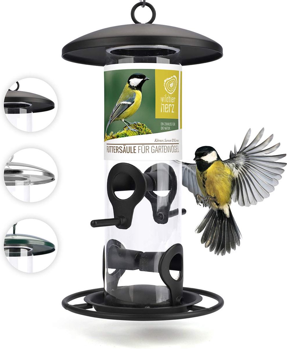 Bird‘s Choice Kolibri-Futterspender „Herz“ – Rot, Für Nektar (ca. 85 Ml) | Dekorativ & Einfach Aufzuhängen