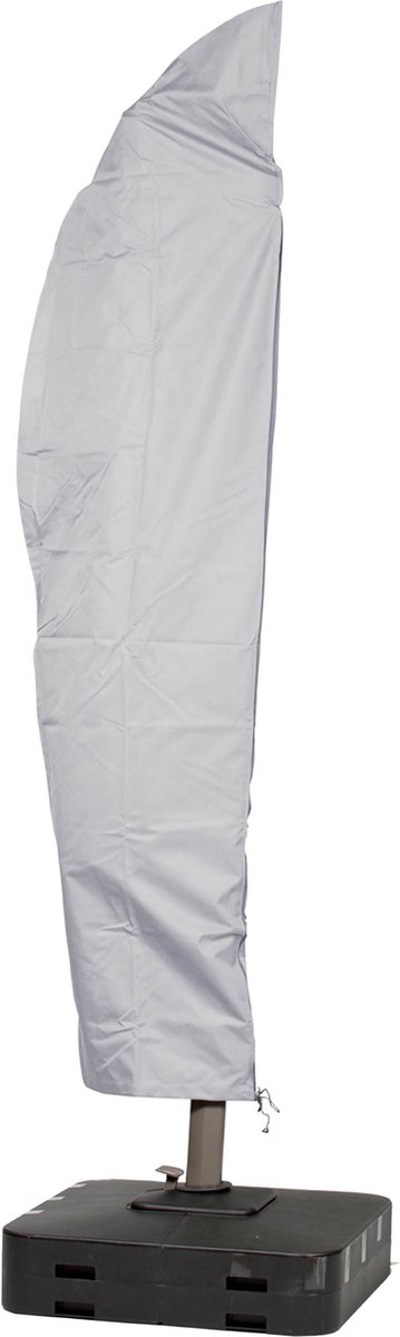 Mehr Garten Beschermhoes voor zweefparasol frame gebogen | 265 cm x 40 / 70 / 50 cm | geschikt voor parasols tot Ø 350 cm | polyesterweefsel, Kleur: taupe (lichtgrijs)