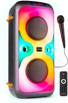 Ensemble Bluetooth pour boîte de fête - Fenton BoomBox440 - 2x haut-parleur de party Bluetooth, microphone et LED