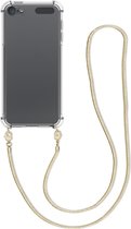 kwmobile Hoesje geschikt voor Apple iPod Touch 6G / 7G (6de en 7de generatie) - Met koord - Siliconen cover in transparant / goud