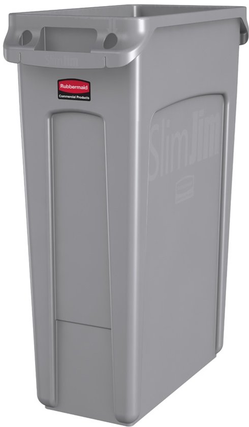 Rubbermaid Commercial Slim Jim Mülltonne – 87 L, Schlank, Mit Entlüftung, Kunststoff – Für Büro, Gastro & Gewerbe