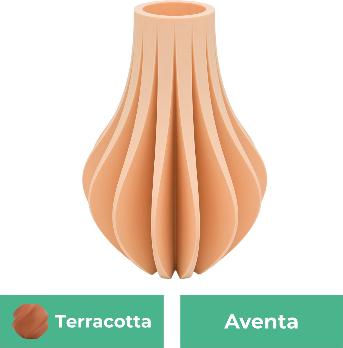 Lovora Aventa design vaas – Decoratieve vaas - Terracotta - 3d geprinte vaas – geschikt voor droogbloemen - 20CM