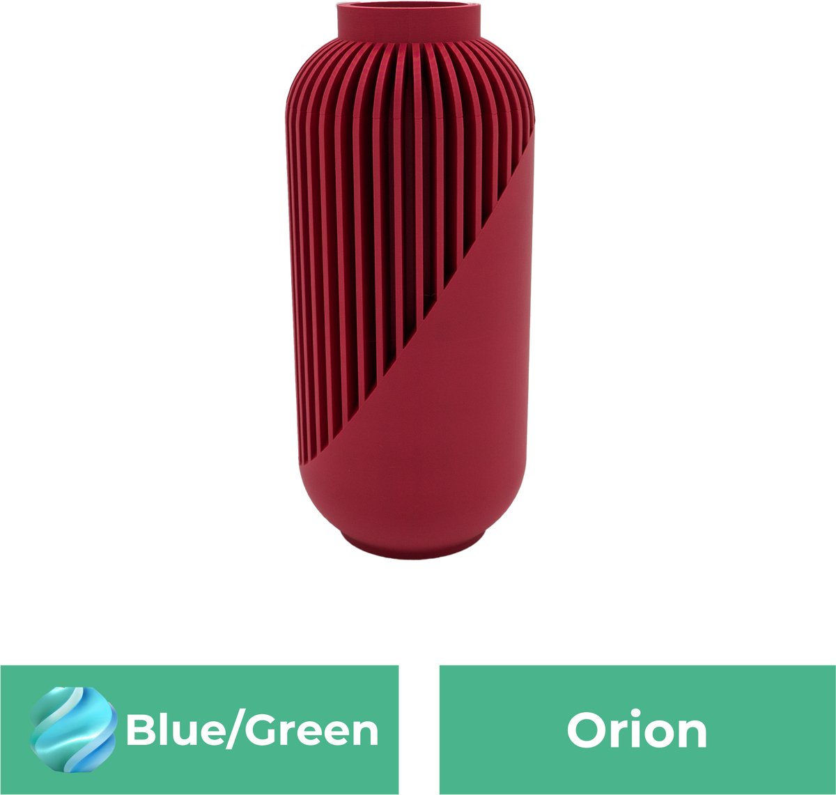 Lovora Orion moderne vaas – Decoratieve vaas - Blauw / Groen - 3d geprinte vaas – geschikt voor droogbloemen - 25CM