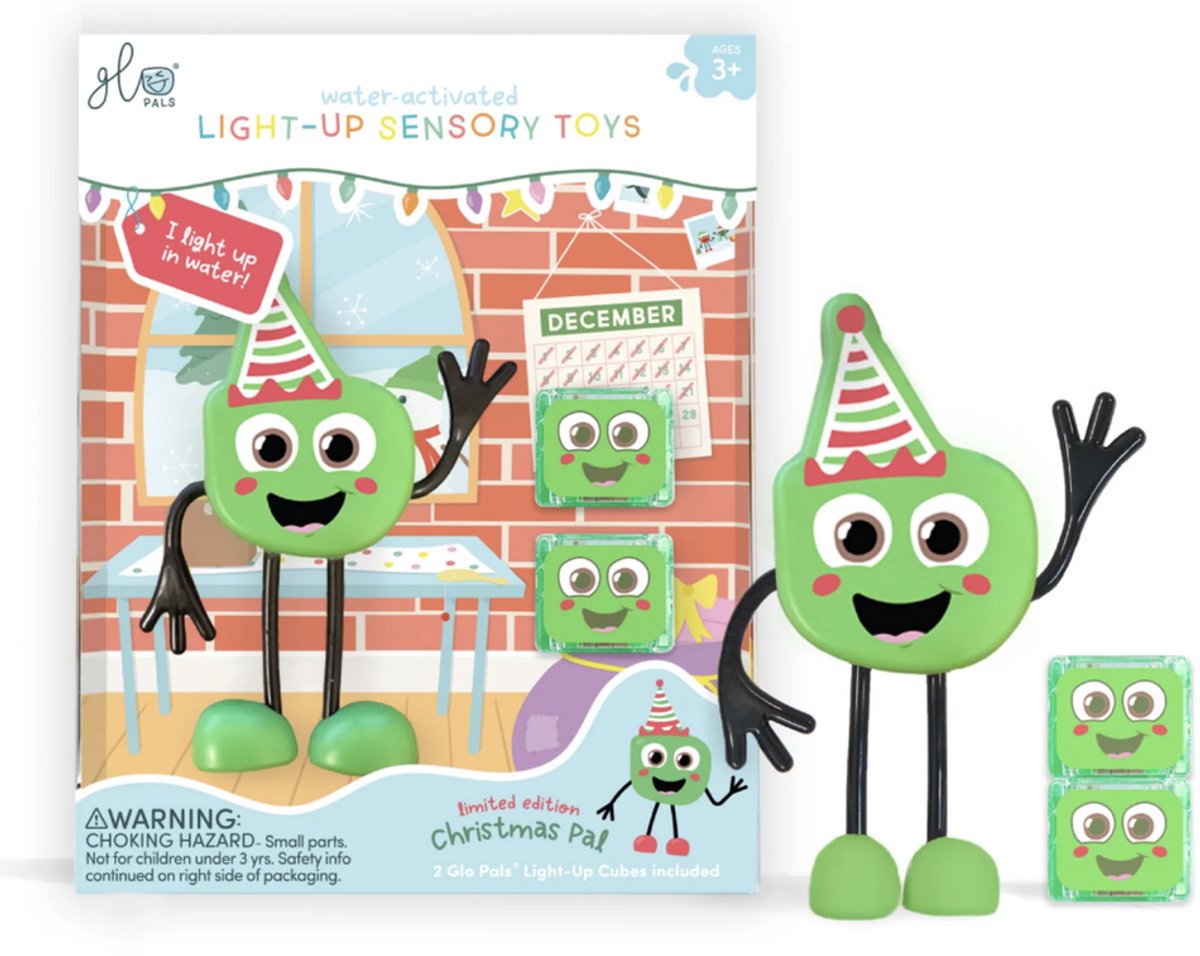 Glo Pals | Badspeelgoed Light Up Cubes Christmas Pal Limited edition 1 Figuur + 2 Cubes Groen +36M