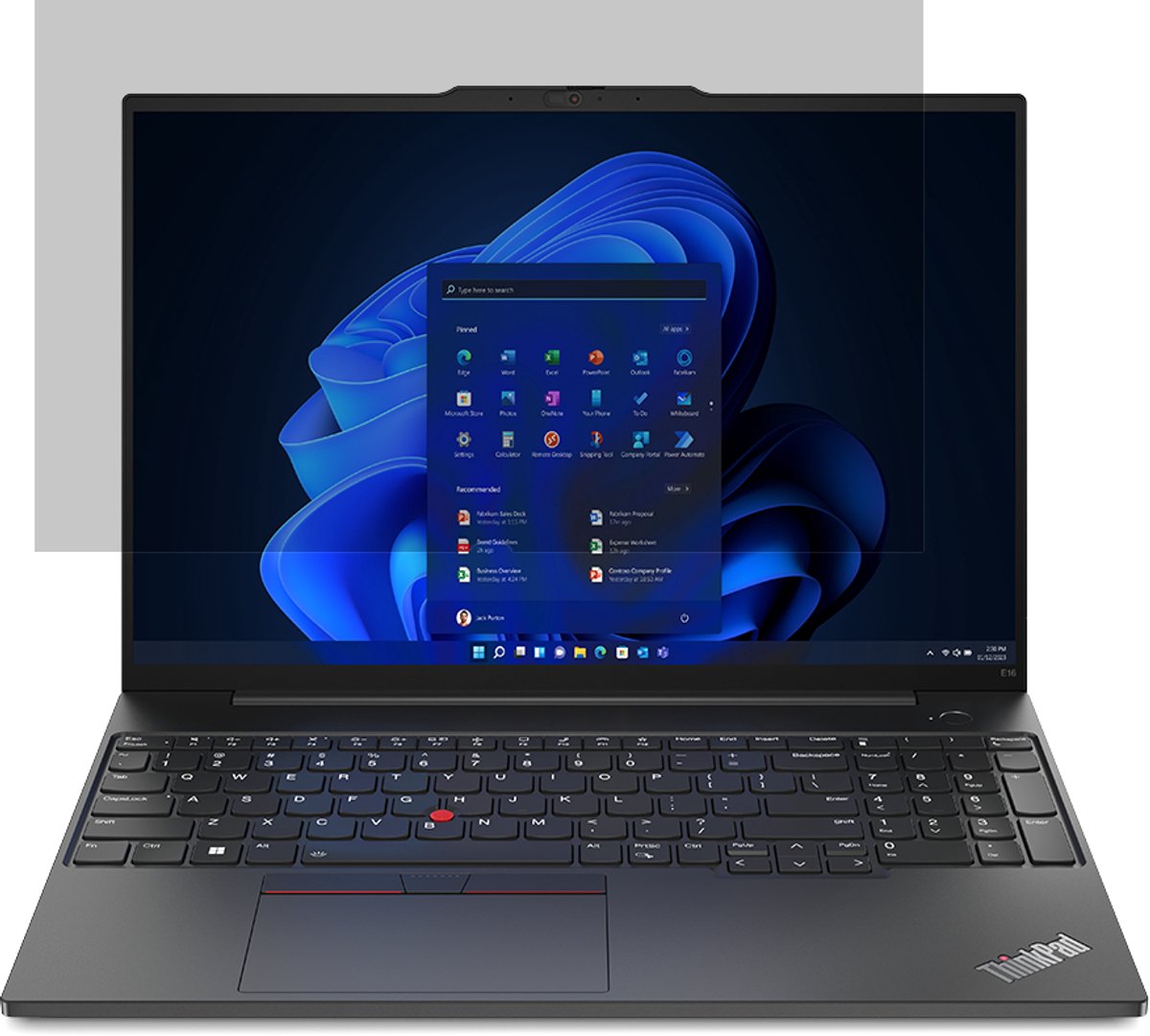 Lenovo 4XJ1U03939 schermfilter 40,6 cm (16") Laptop Randloze privacyfilter voor schermen