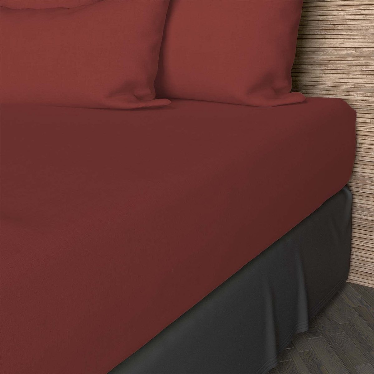 Unyqoos Rood katoenen hoeslaken 140x200 cm met 30 cm hoekhoogte Steenrood