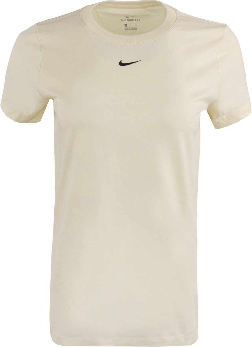 Dames T-shirt Nike Essential T-shirt Crew Kokosmelk Beige