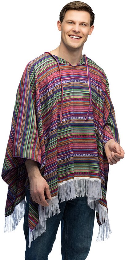 Boland Mexicaanse poncho - volwassenen - Carnaval - exclusief sombrero - verkleedkleding