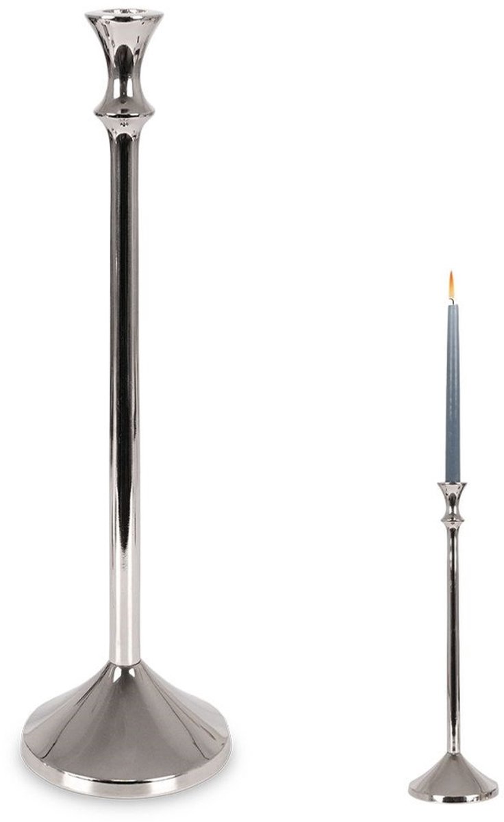 Home & Styling Collection Home Styling Collection - Kandelaar - Aluminium - Zilver - 40 cm