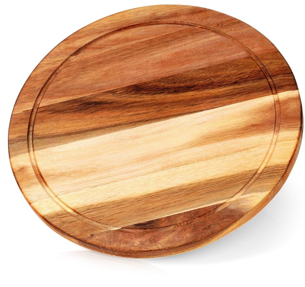 Excellent Houseware Serie - Houten Snij- en Serveerplank - 30 cm - Rond - Met Sapgeul