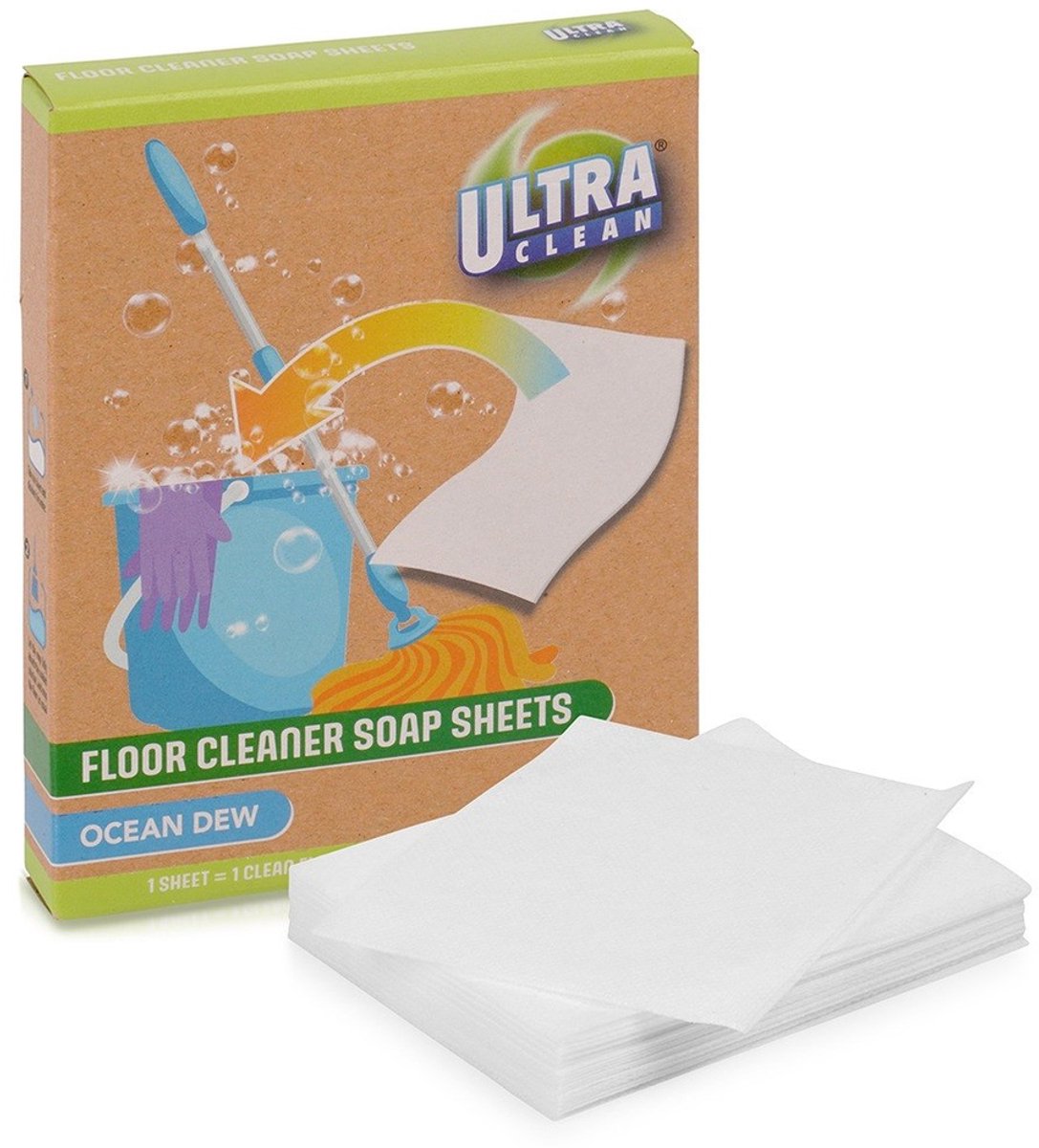 Ultra Clean - Vloerreinigingsdoekjes - 12 stuks - Oceaan Geur - Wateroplosbaar