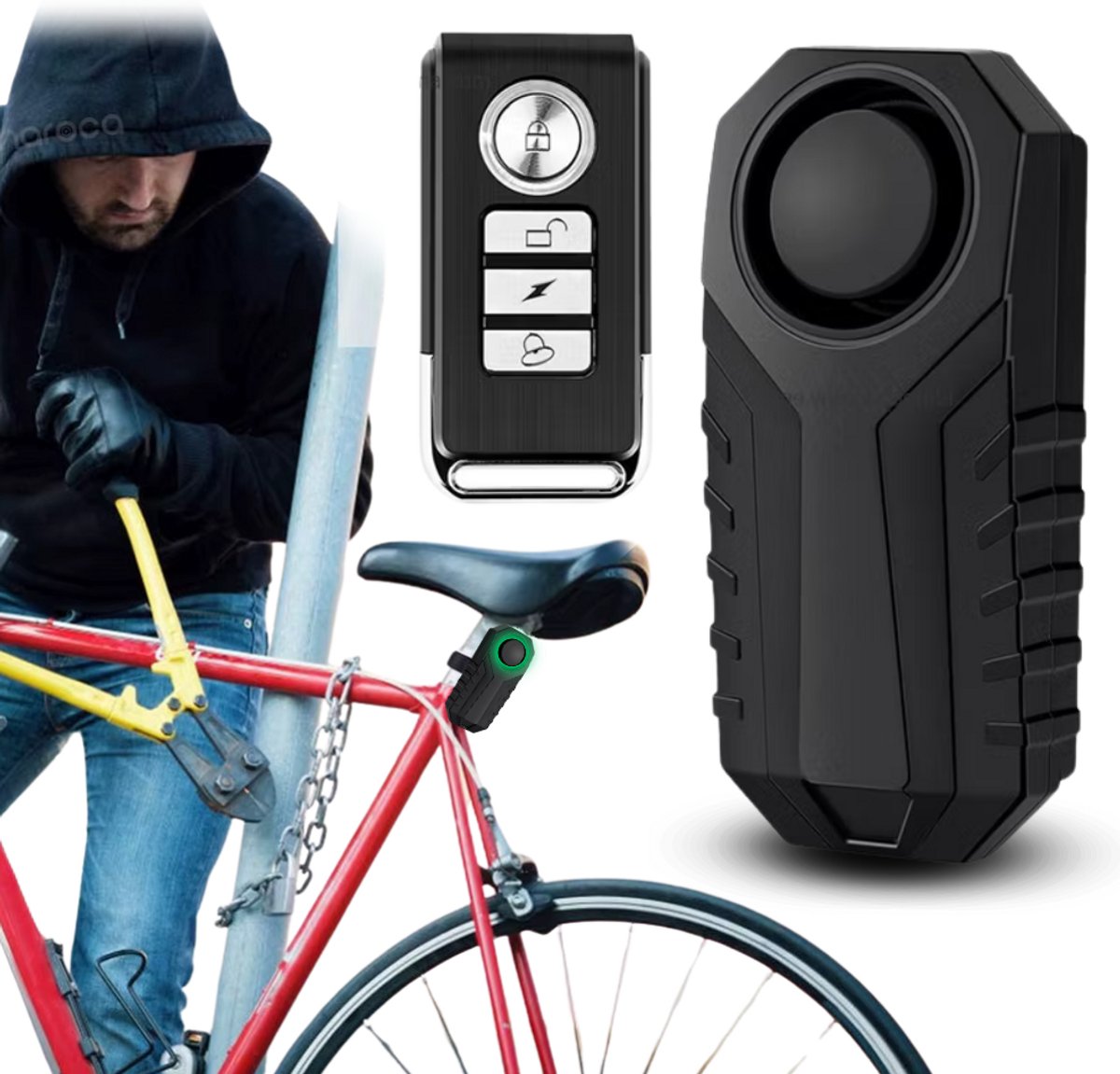Becke - Alarm voor Fiets - Diefstalbeveiliging - Met Afstandsbediening - Waterdicht