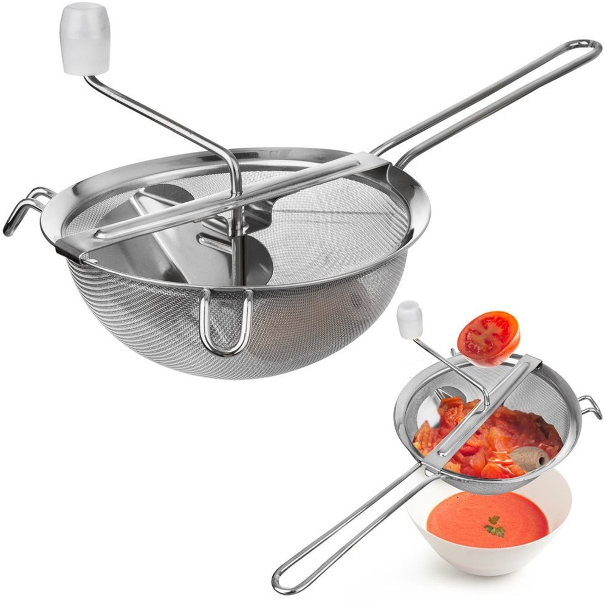 Orion - Stalen Prak voor Vruchten en Groenten - 19 cm - Ergonomisch Handvat