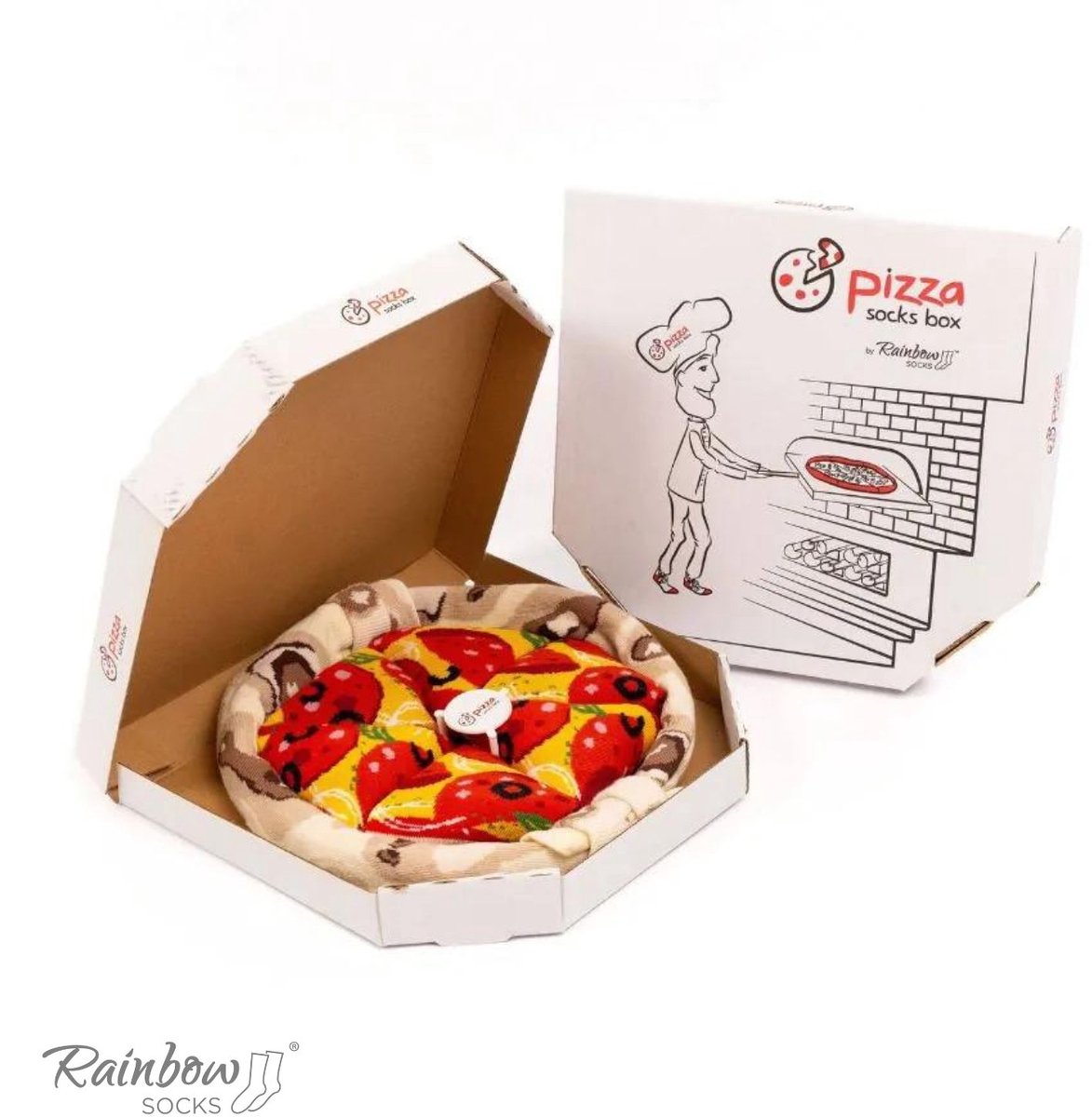 Rainbow Socks - Pizza Skarpetki - Peperoni - Box - Uniseks