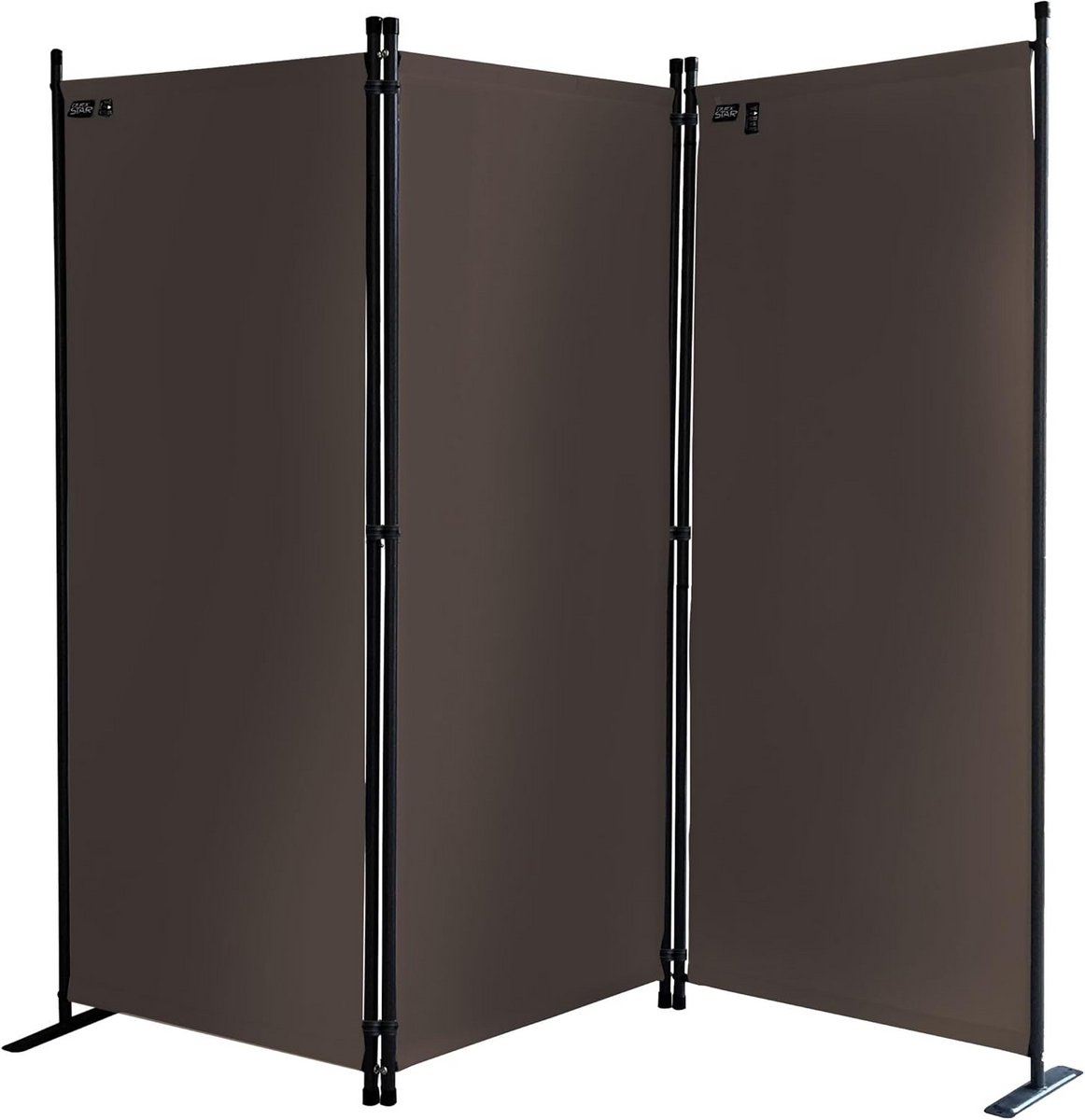 3-Delig Scherm 170 x 165 cm Taupe Katoen Kamerverdeler Tuinscherm Windscherm