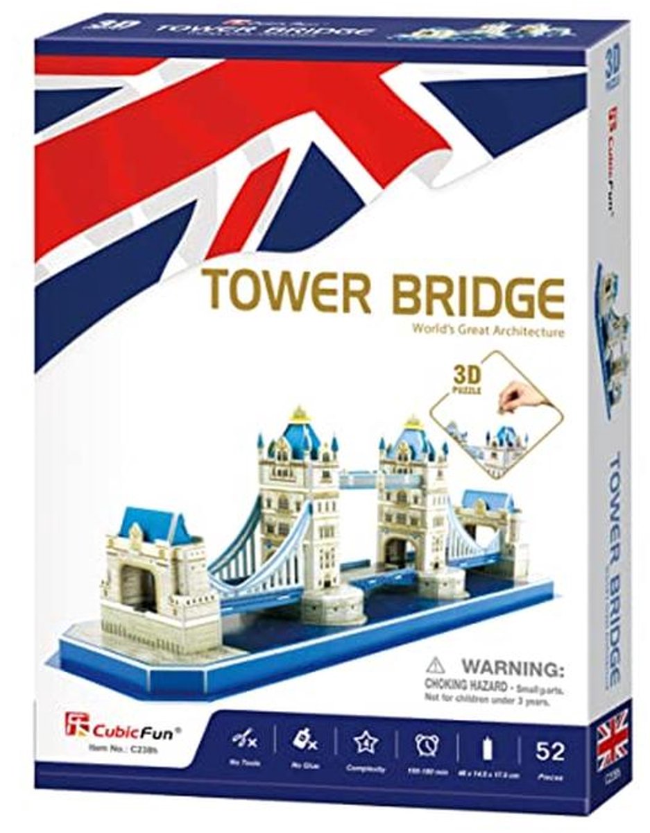 3D Puzzel Londen l Tower of Londen | 52 Stukjes Puzzel voor Kinderen en Volwassenen | Cadeau Ideeën