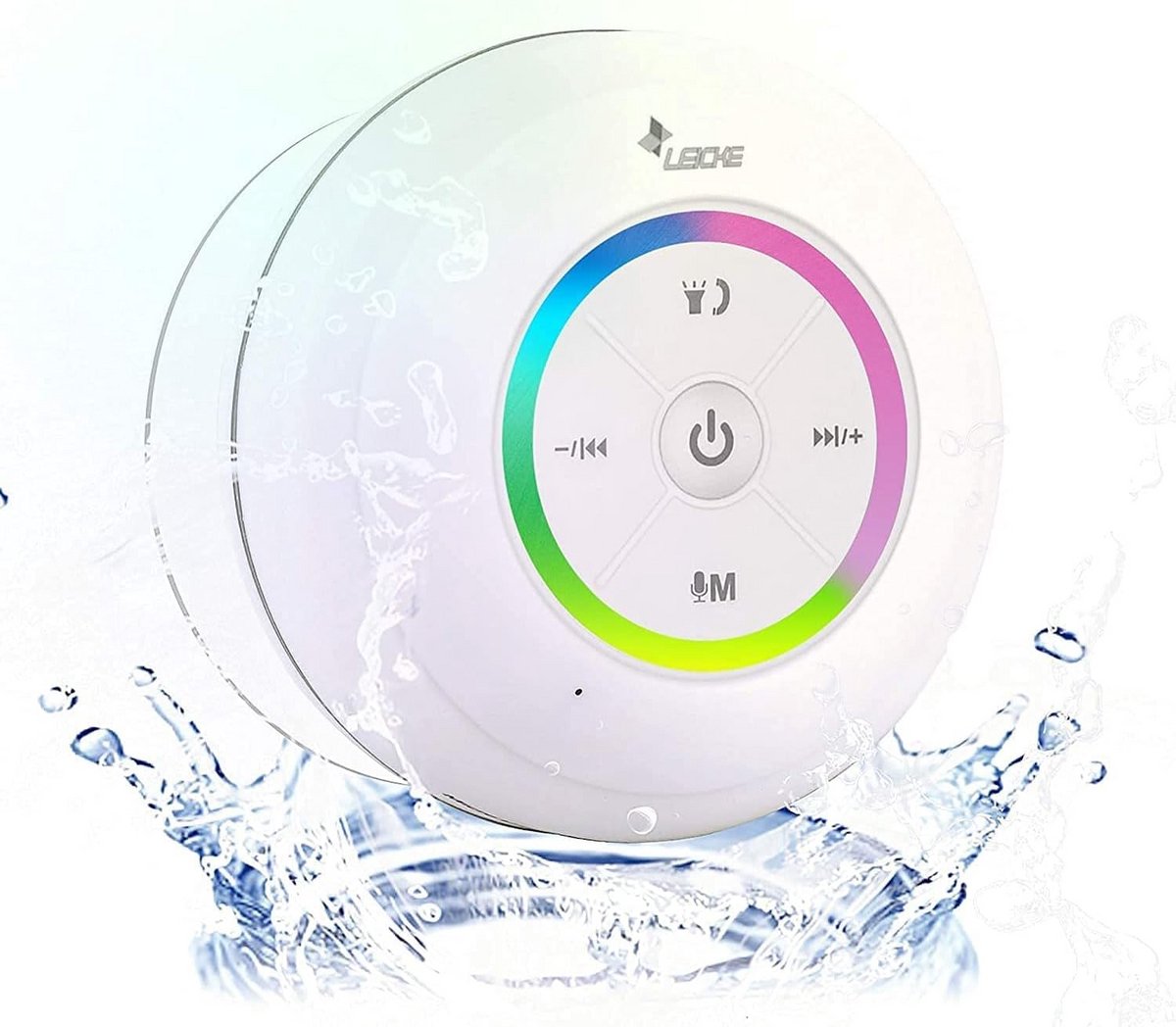 Draadloze Waterdichte Douche Speaker met Zuignap en LED Licht